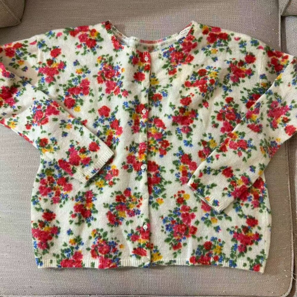 Sezane Juno Cardigan XXS/M/XL/XXXL Jardin Secret Sweater Reversible Floral - Picture 8 of 12